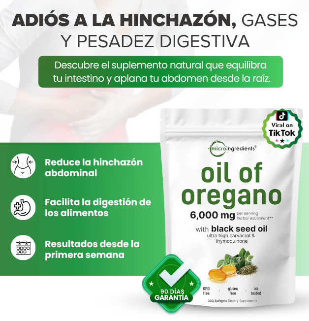 OIL OREGANO PARA REDUCIR LA HINCHAZÓN