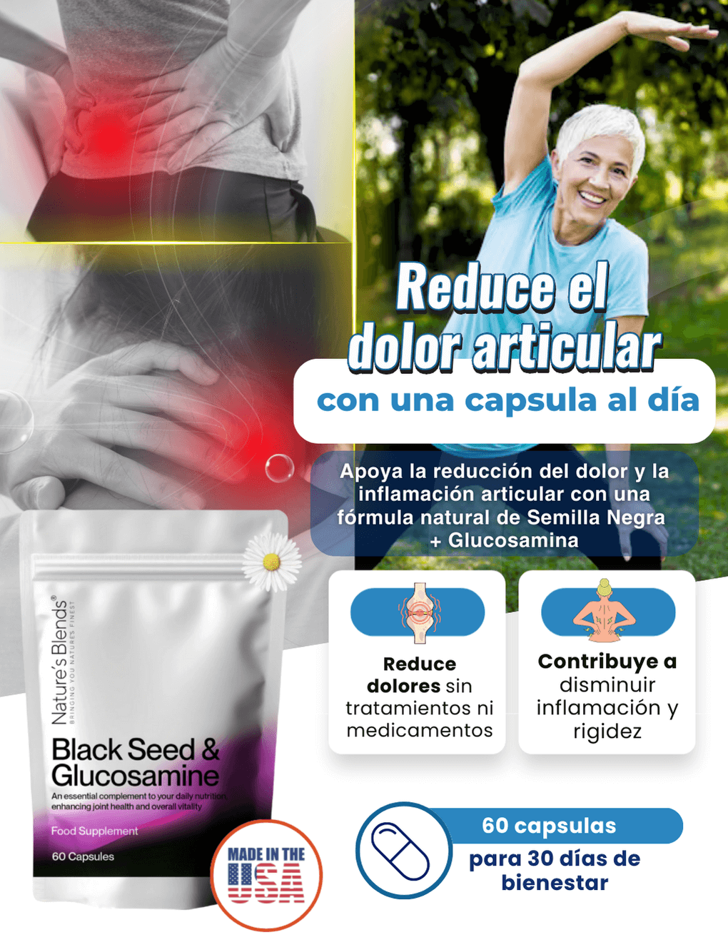 SEMILLAS NEGRAS Y GLUCOSAMINA PARA LAS ARTICULASCIONES