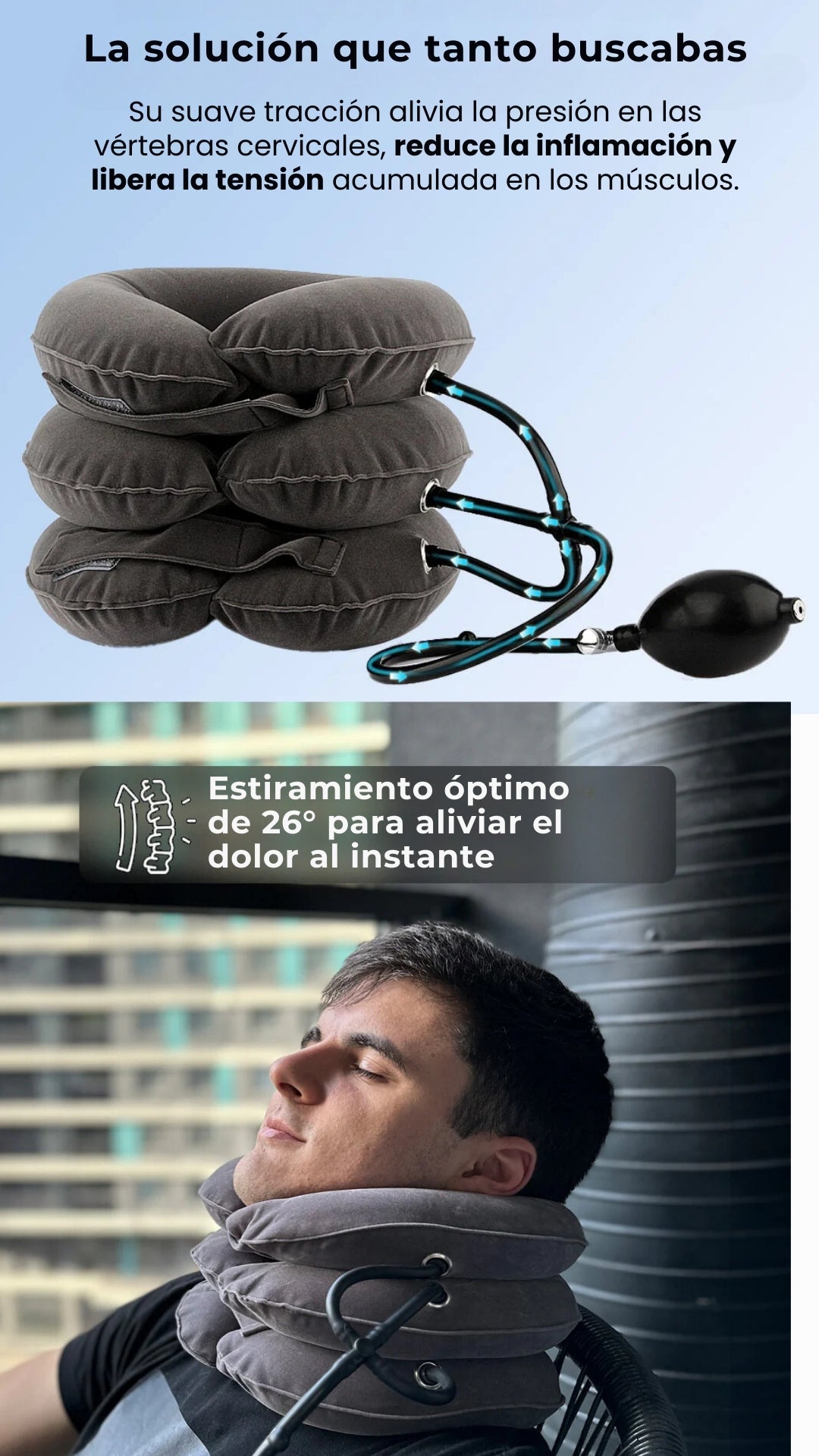Soporte inflable para cuello-Alivia el dolor