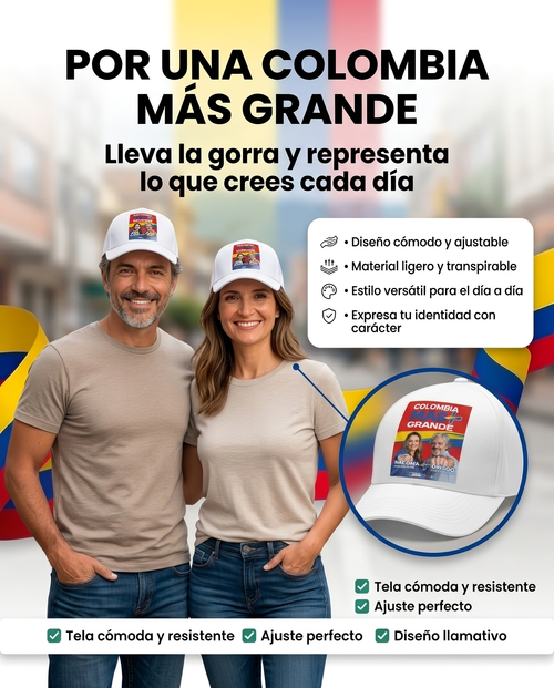 Gorra Colombia más Grande-Paloma y Oviedo